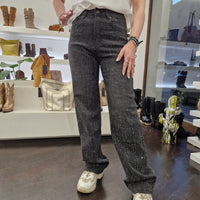 Pantalone jeans PREMIUM grigio scuro con strass