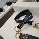 Campomaggi cintura pelle nera ANELLI  con borchie oro