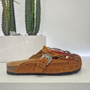 Taji sabot color cuouo suede con frange