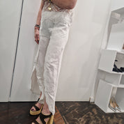 Completo top e pantaloni SUNNY pizzo bianco