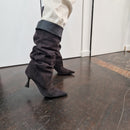 Isabelle Paris stivale tomaia suede grigio scuro
