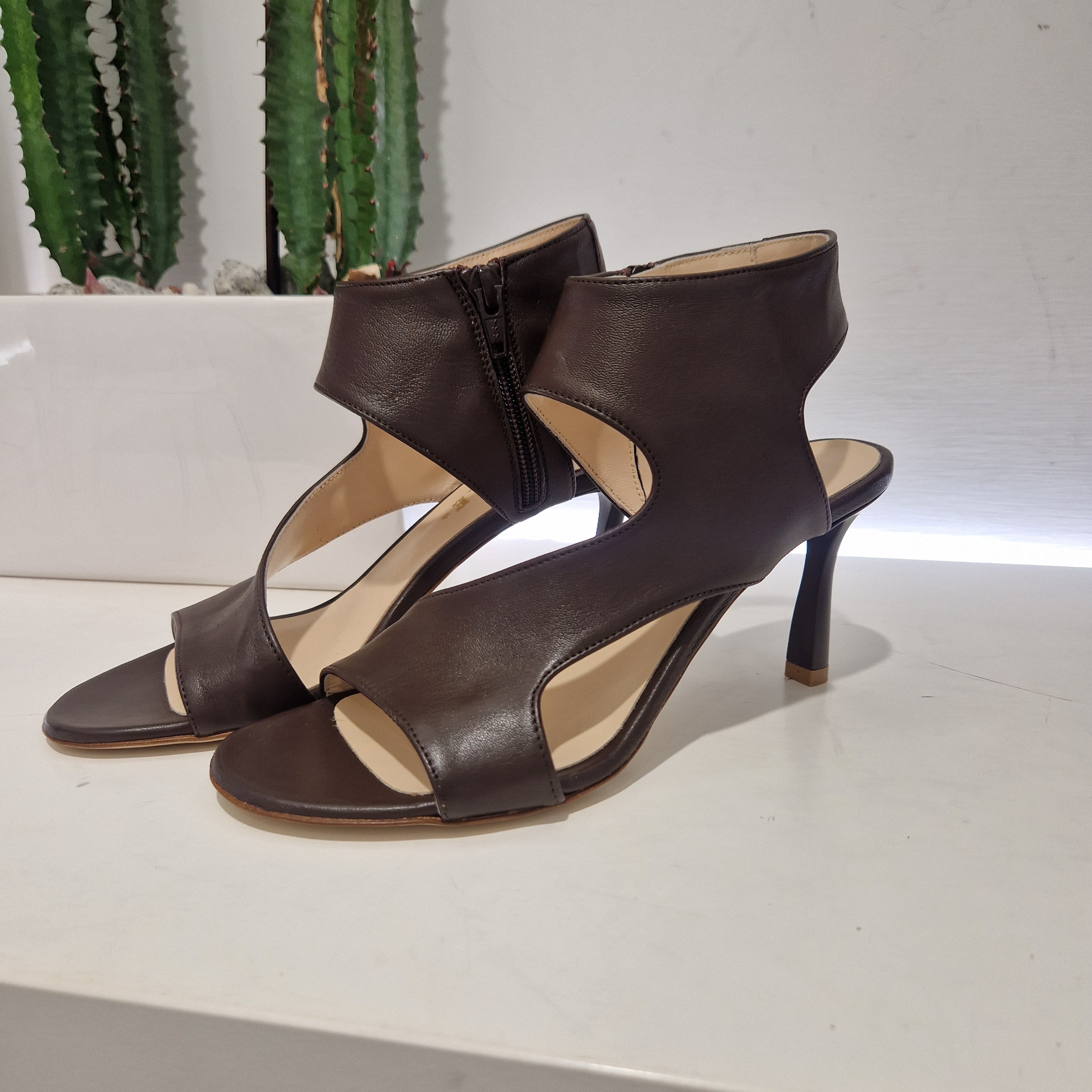 Isabelle Paris sandalo in pelle t.moro Tacco 7 cm