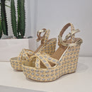 Fiorina sandalo JESS zeppa 100 beige/argento