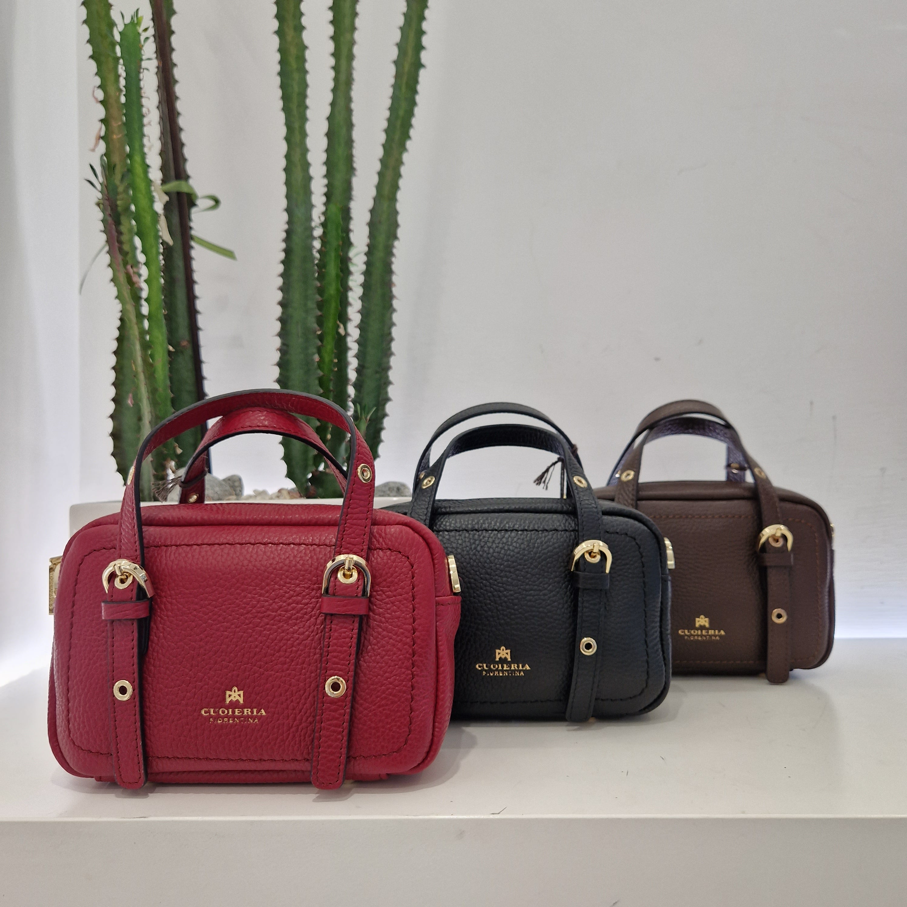 Cuoieria Fiorentina borsa MINI DAFFLE linea EVA color cioccolato