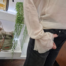 Camicia EMILY  polso  sfrangiato color panna