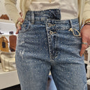 Pantalone jeans OLIVIA con strass