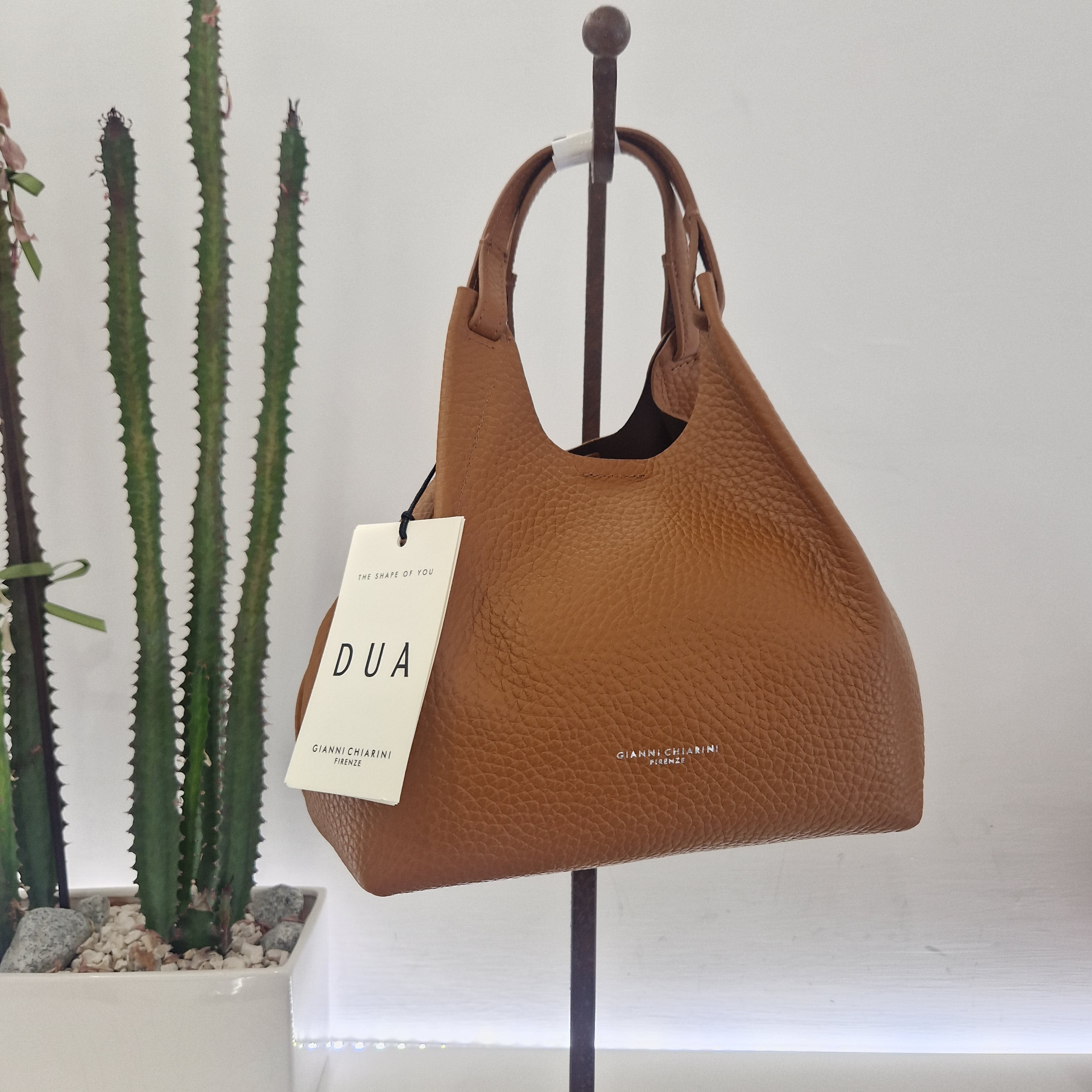Gianni Chiarini borsa linea DUA formato medio color cuoio