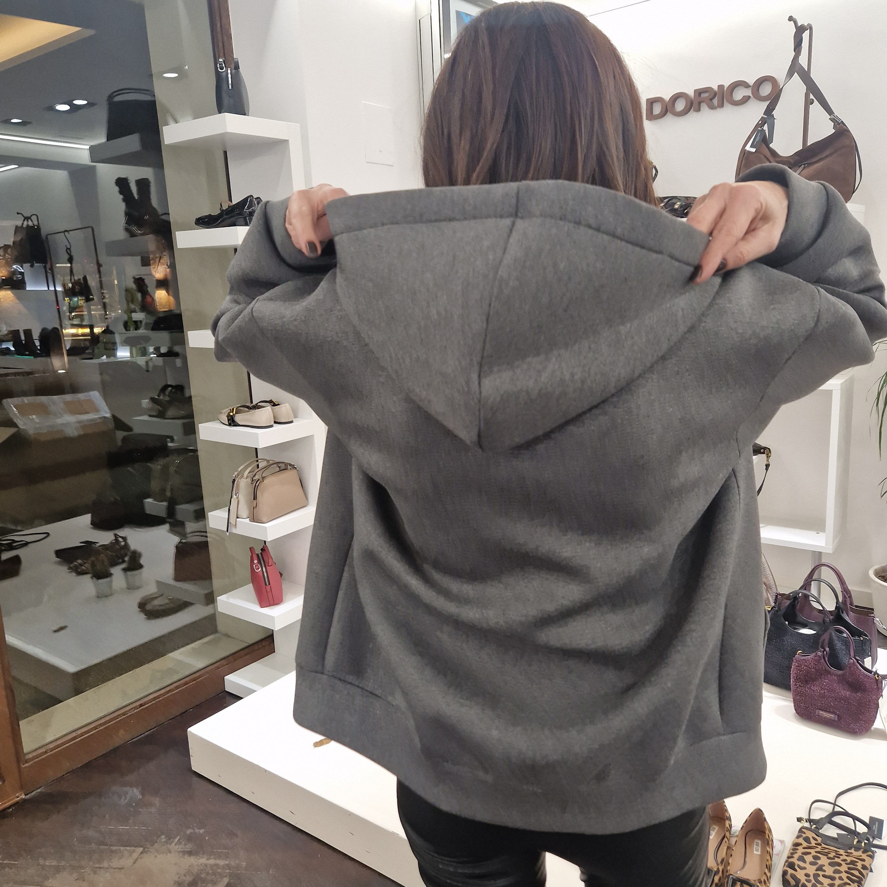 KIKISIX felpa con zip  grigio