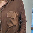 Camicia lunga con taschino  color moro