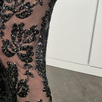 Kikisix pantalone ZARINA paillettes nero