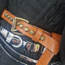 Campomaggi leather belt gold studs