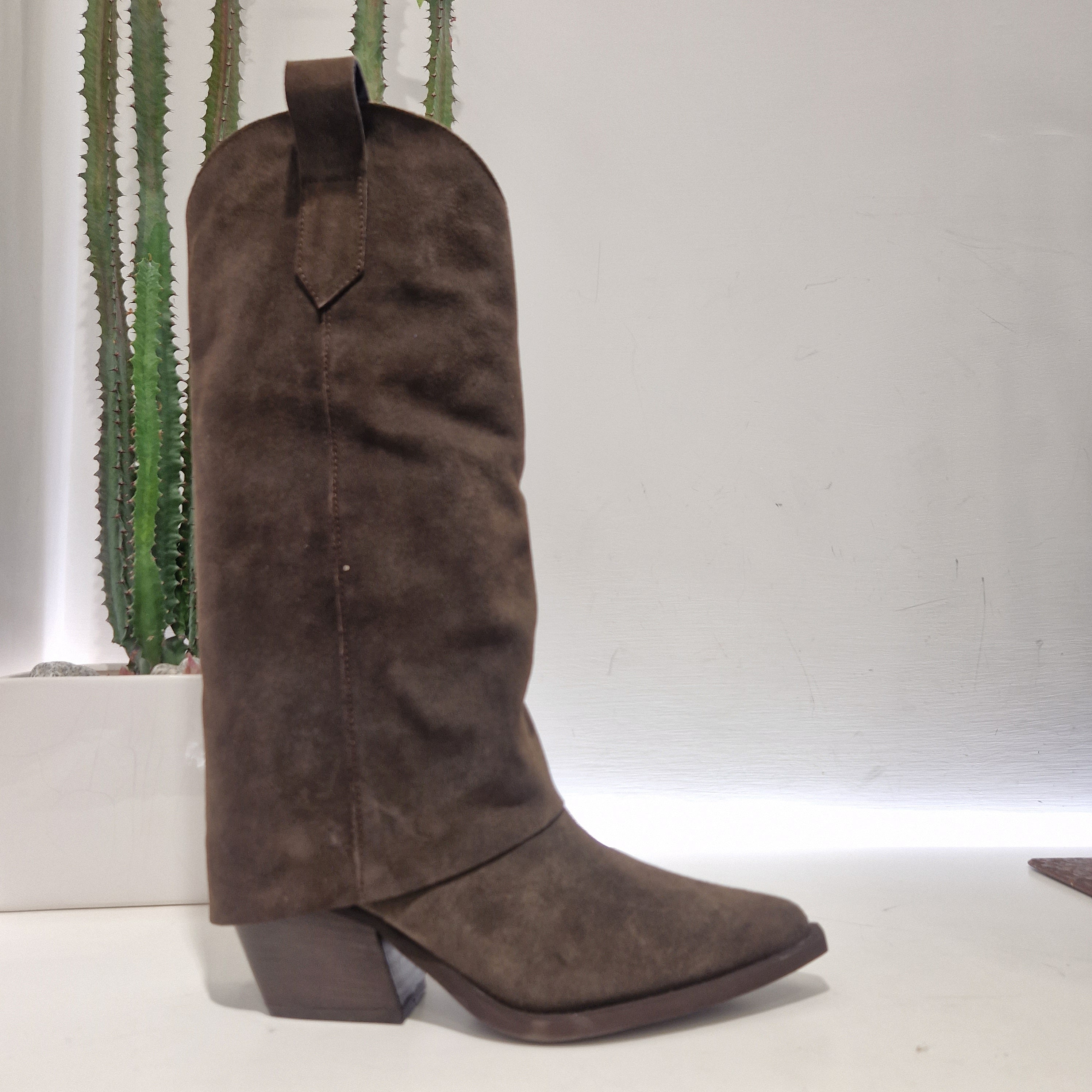 Stivale texano SOLE  rovesciato suede moro