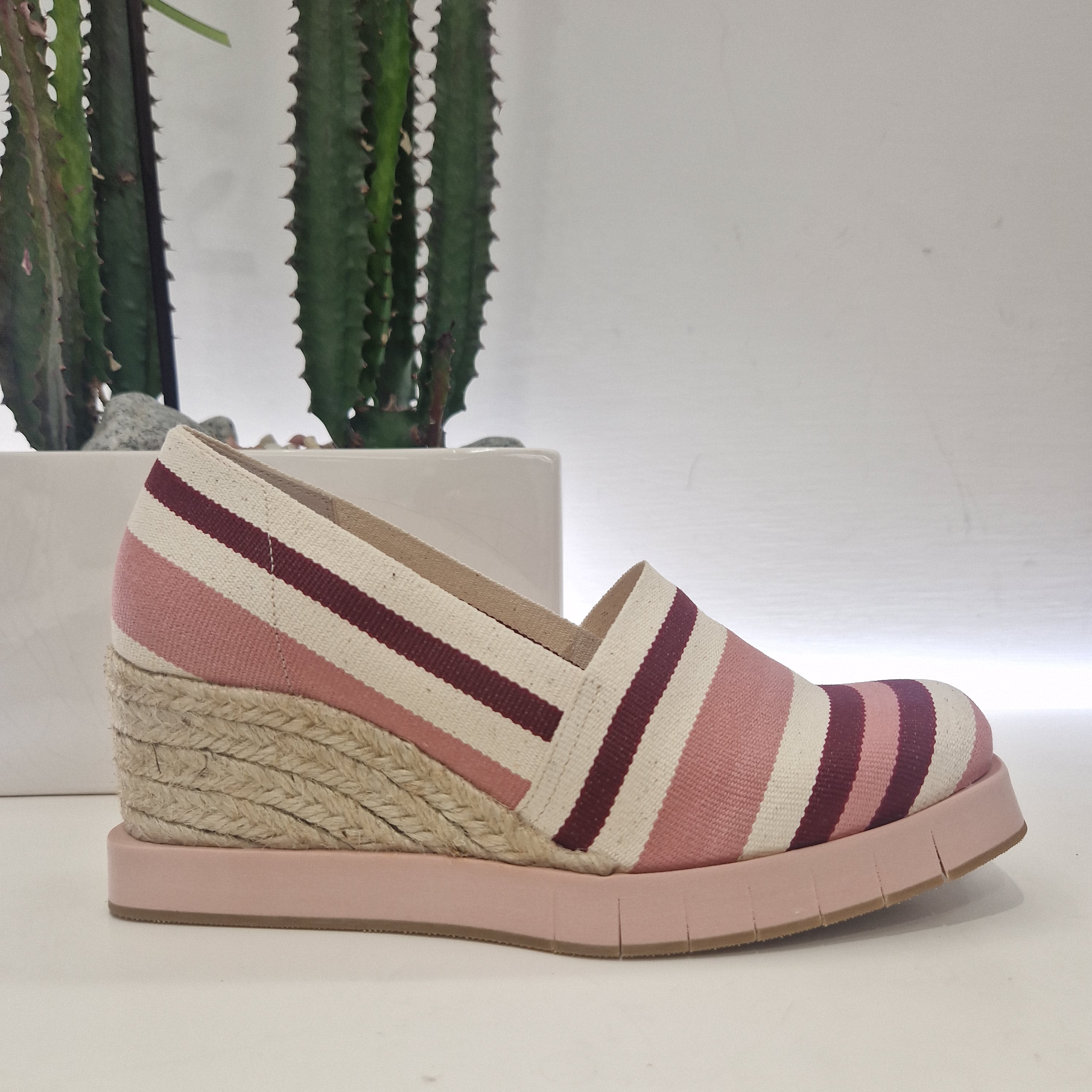 Palomitas sandalo in canvas  zeppa corda