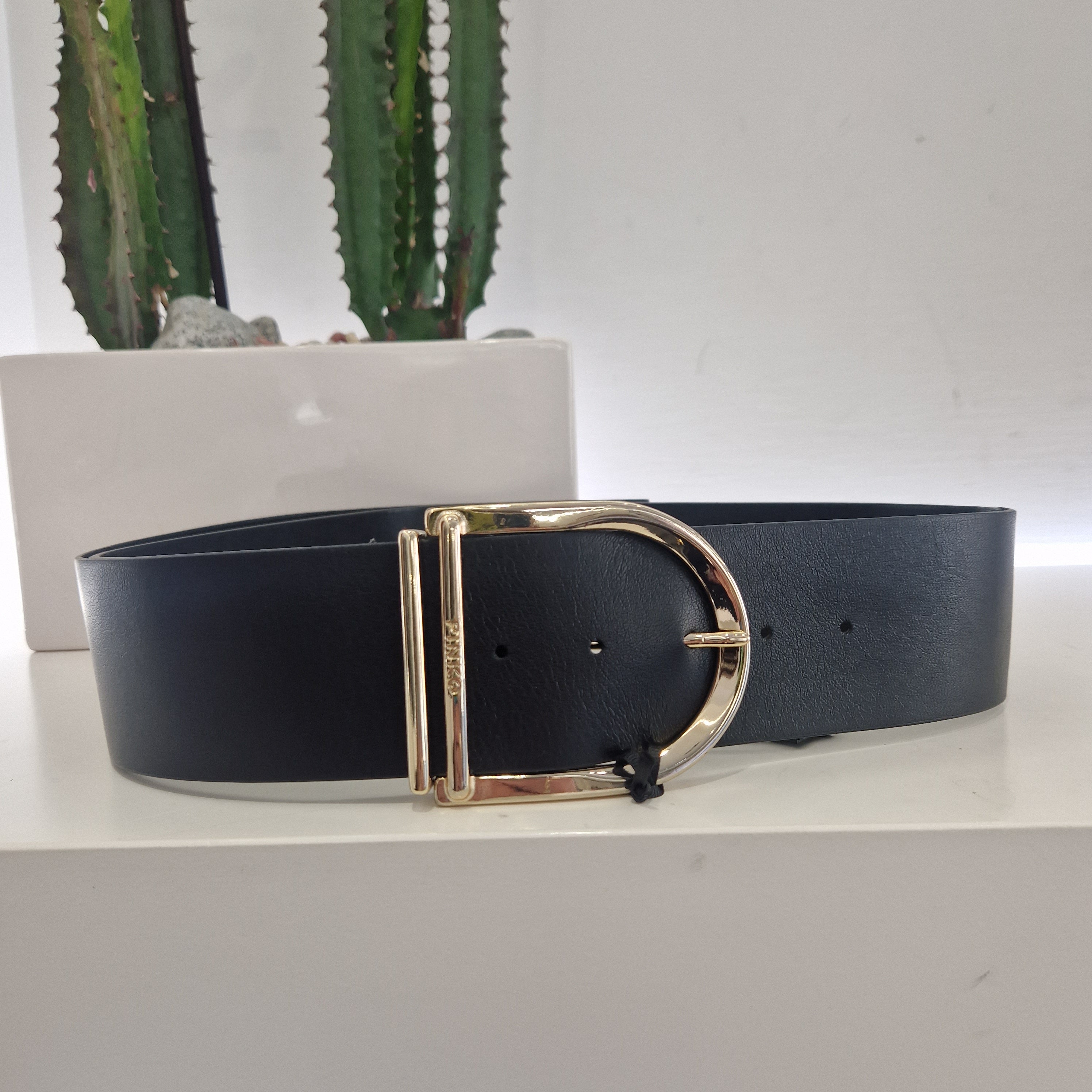 Pinko cintura alta 6 cm maxi fibbia oro