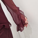 Kikisix camicia GAIA  trasparente bordeaux