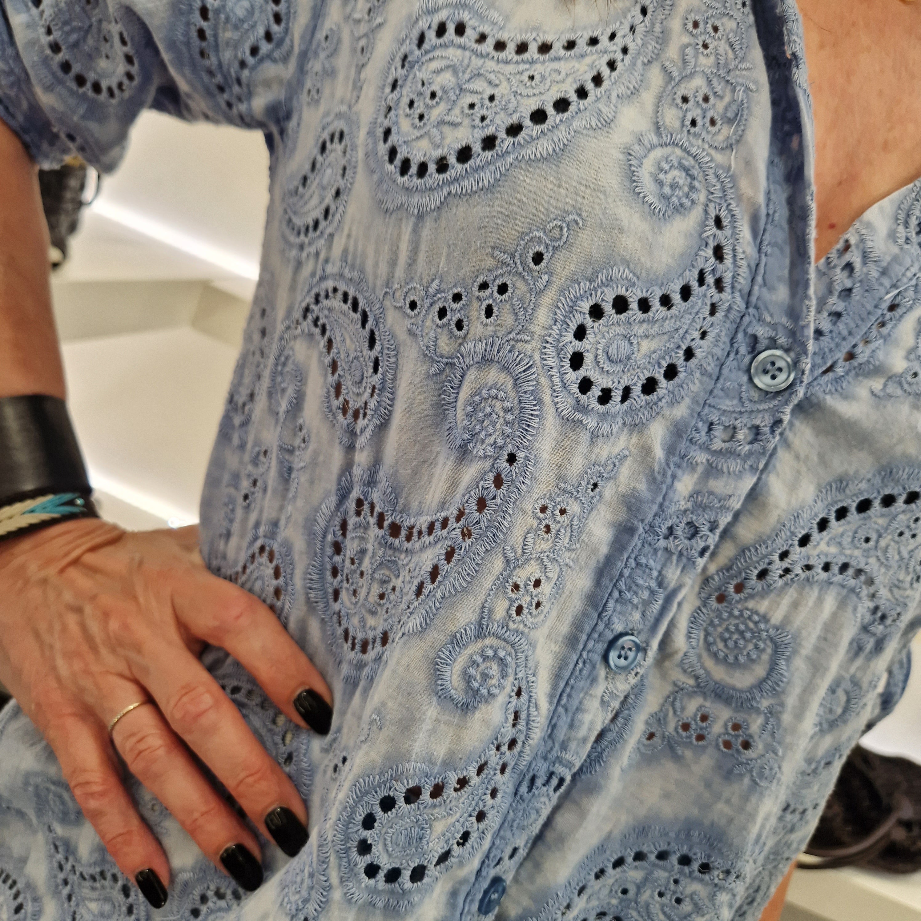 Camicia/abito  sangallo celeste