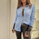 KIKISIX Camicia SLIM CELESTE