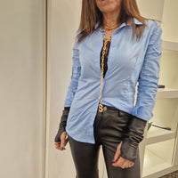 KIKISIX Camicia SLIM CELESTE