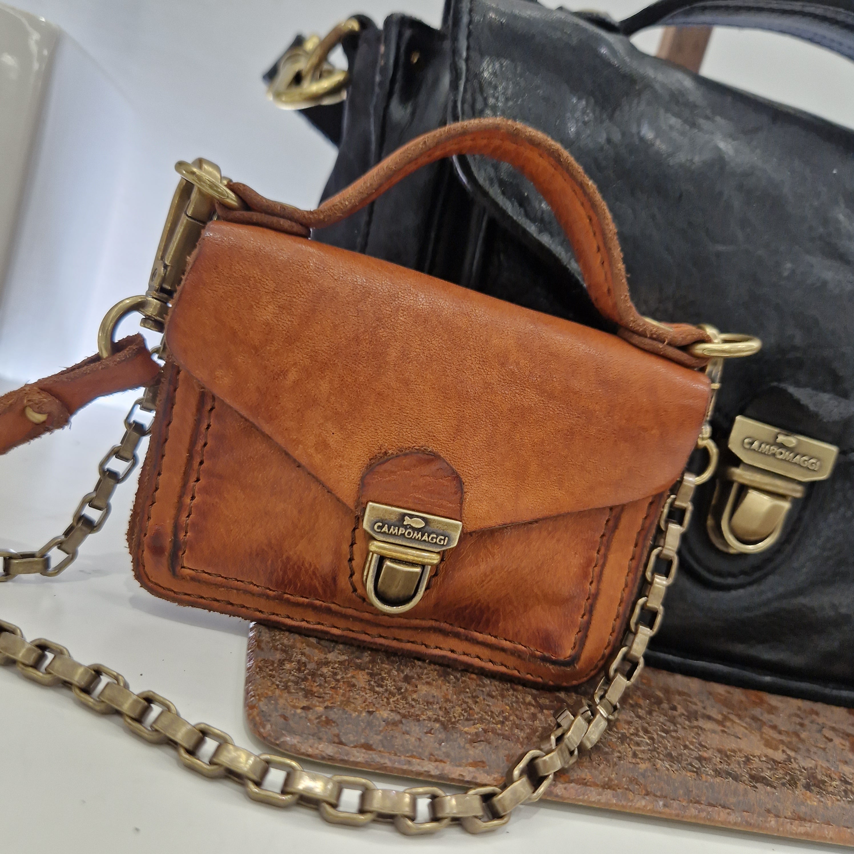 Campomaggi borsa AURORA color nero + AURORA mini cuoio