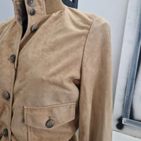 Giacca modello bomber vera pelle scamosciata color sabbia