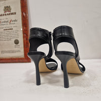 Isabelle Paris sandalo in pelle nera Tacco 9 cm