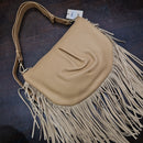 Cuoieria Fiorentina borsa linea EMMA con frange color nude