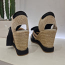Palomitas sandalo in canvas  zeppa corda