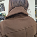 Kikisix giacca modello vestaglia con frange t.moro