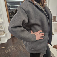 KIKISIX felpa con zip  grigio