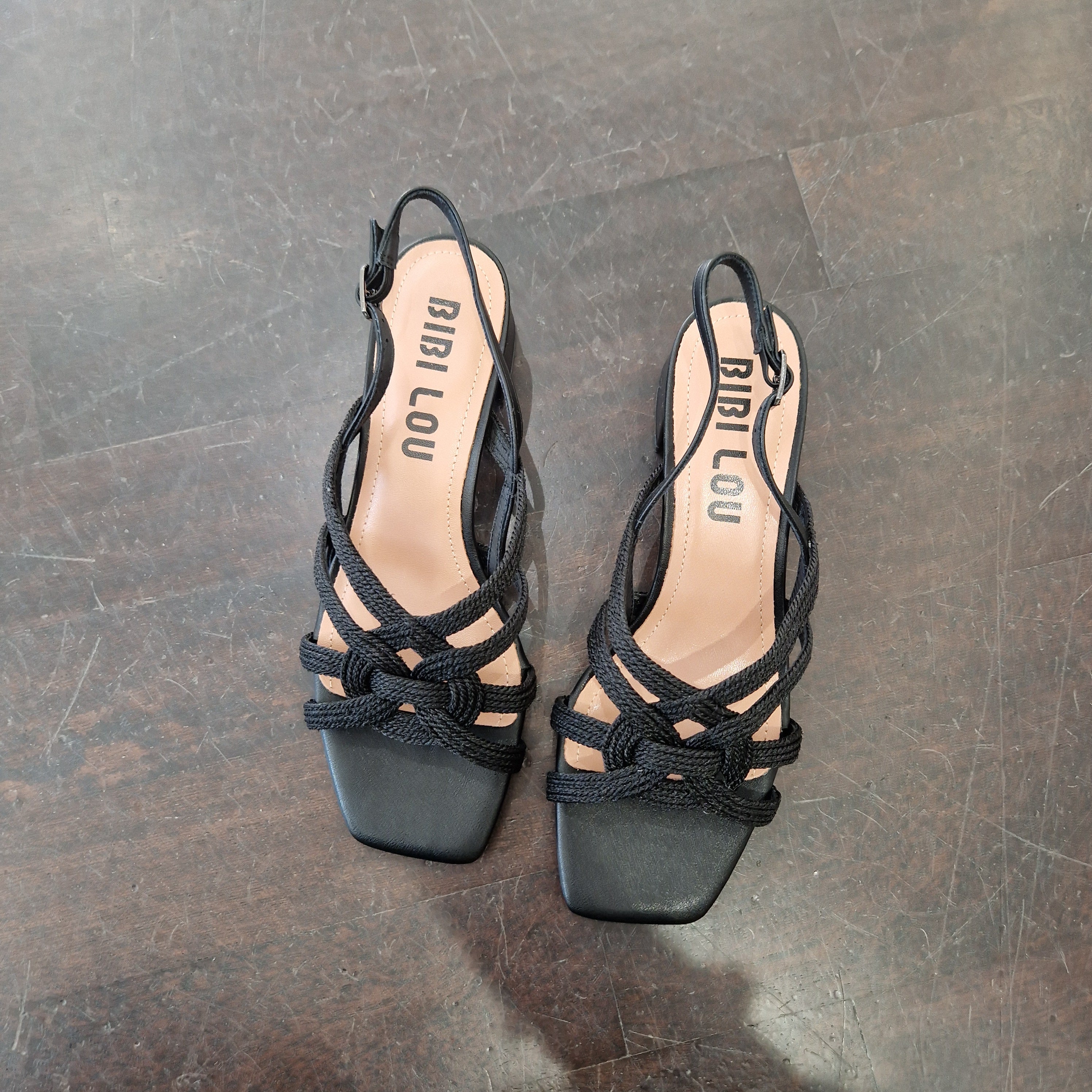 Bibilou sandalo nero   tacco 5 cm
