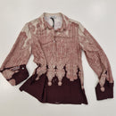 Kikisix camicia DAMASCO stampa panna e bordeaux
