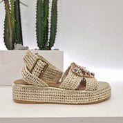 Fiorina sandalo platform 4 cm  color sabbia