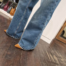 KIKISIX pantalone jeans STONE vita alta