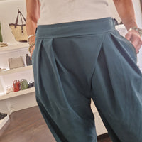 KIKISIX pantalone STELLA color verde ottanio