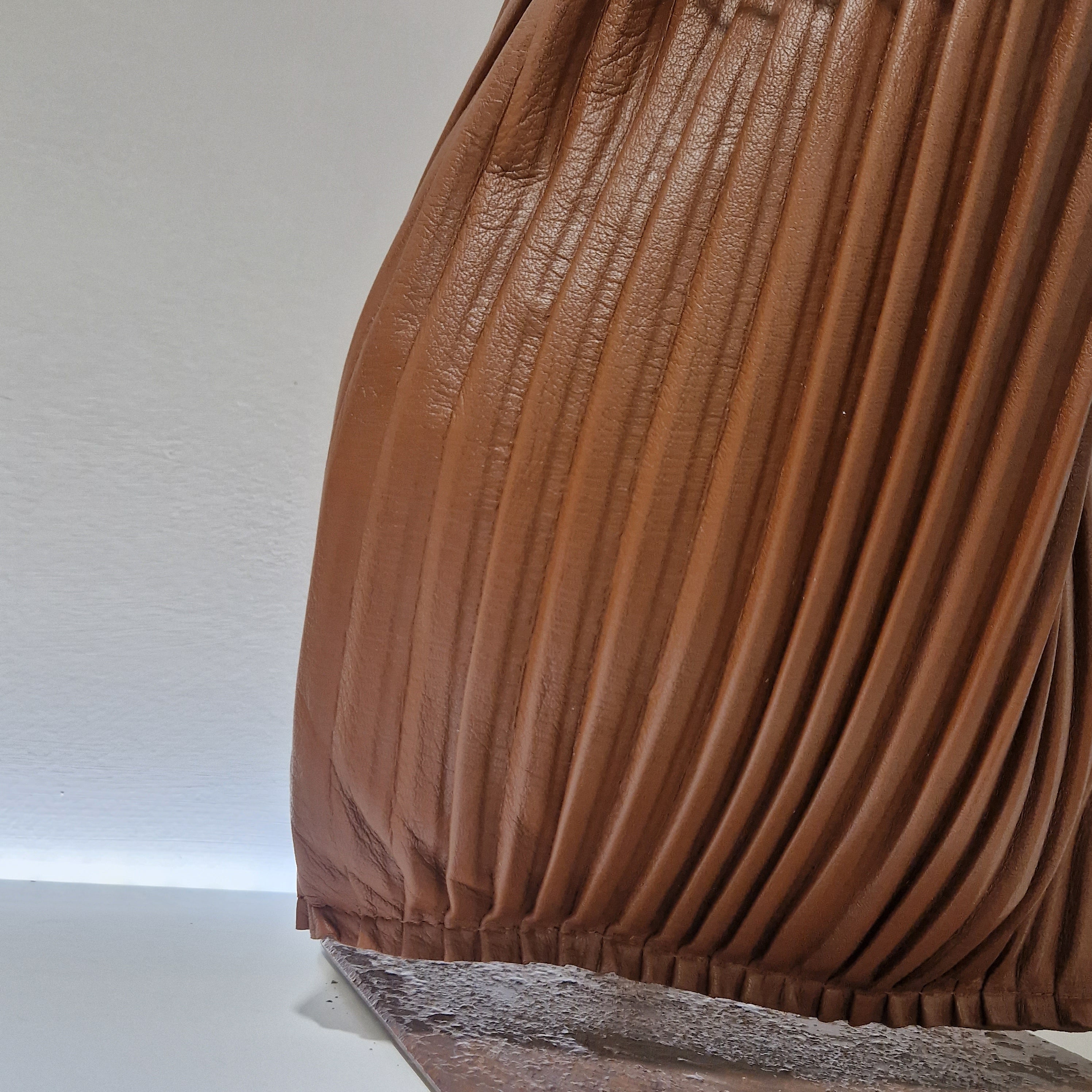 Anita Biliardi borsa plissè pelle marrone
