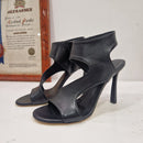 Isabelle Paris sandalo in pelle nera Tacco 9 cm