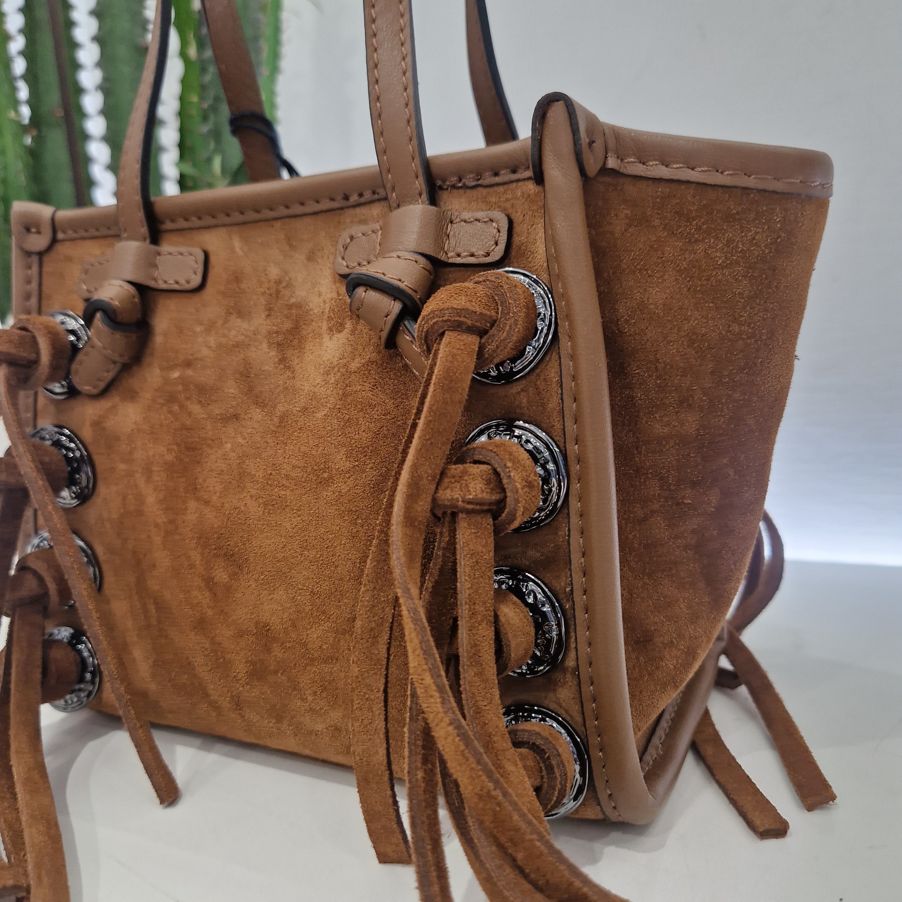Gianni Chiarini  MISS MARCELLA  dimensione piccola pelle scamosciata cuoio con frange