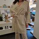 Kikisix giacca KIMONO crochette color panna