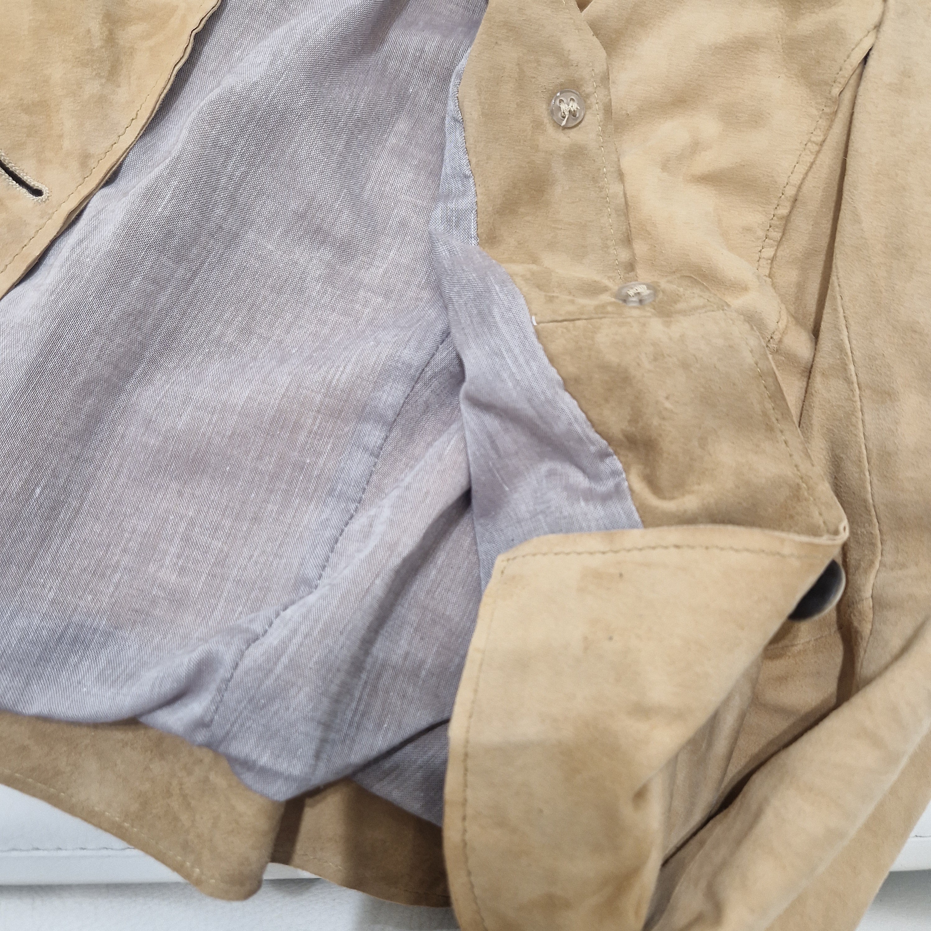 Giacca ADELINA in pelle scamosciata color sand