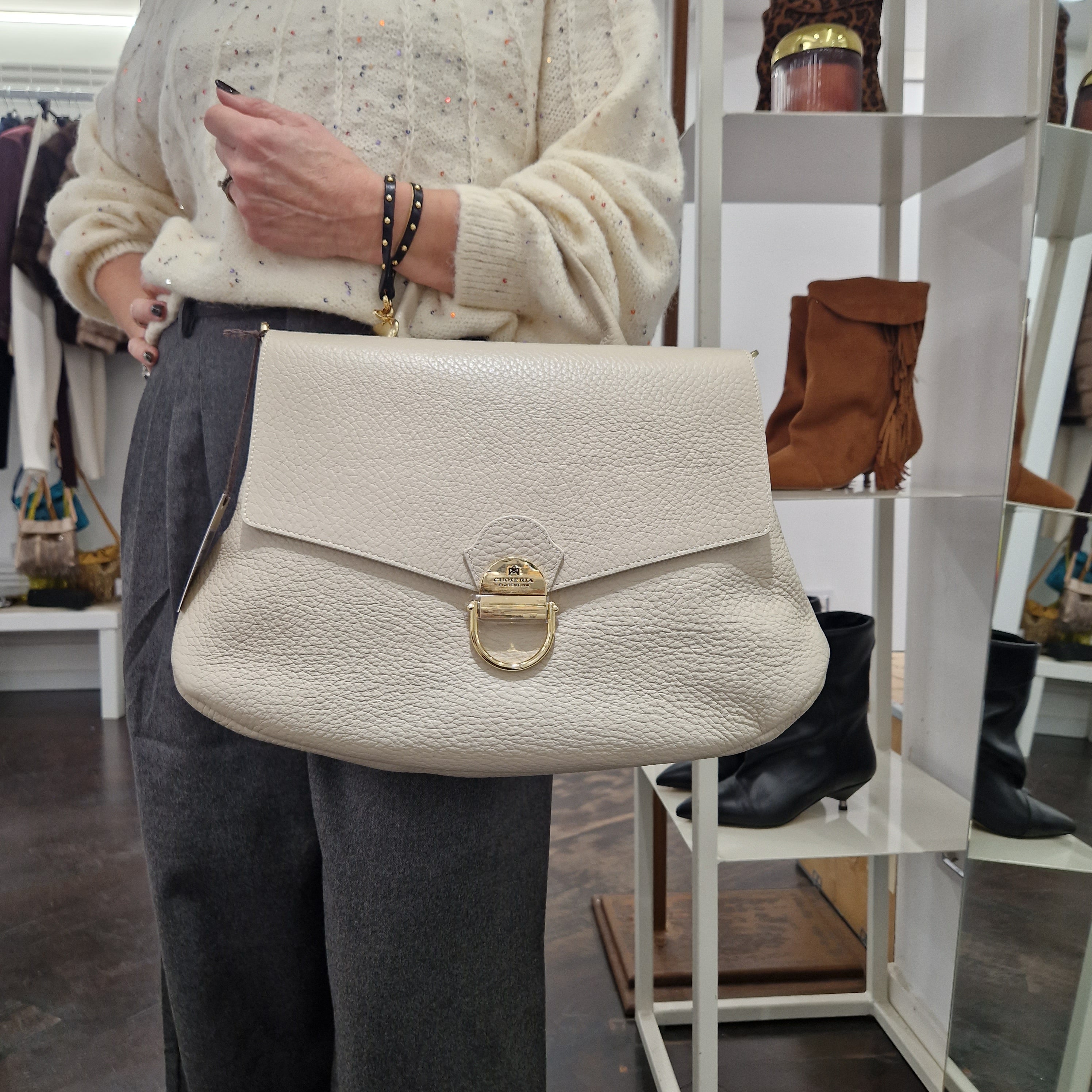 Cuoieria Fiorentina linea JESS prosecco dimensione grande