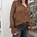 Camicia EMILY  polso  sfrangiato color moro