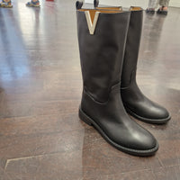 Via Roma stivaletto nero accessorio V argento