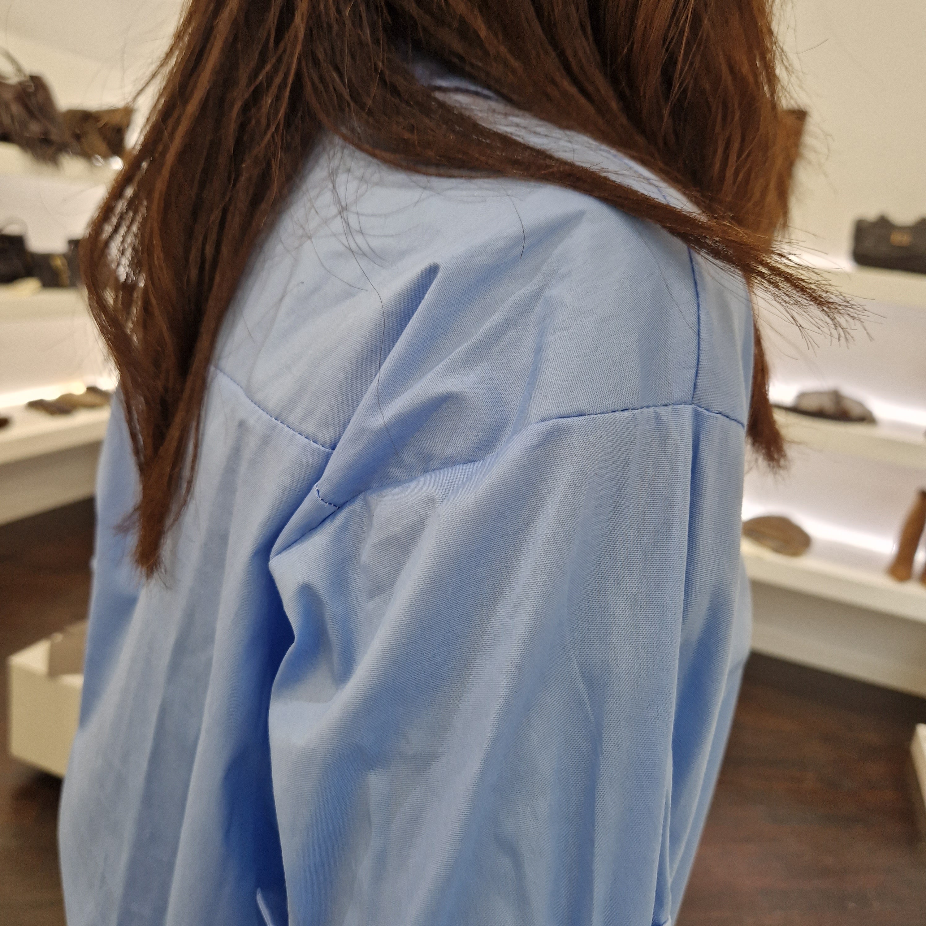 KIKISIX Camicia OVERSIZE CELESTE