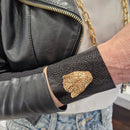 Alberto Luti bracciale alto in pelle con accessorio animalier