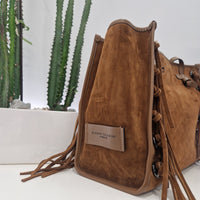 Gianni Chiarini  linea MARCELLA  dimensione grande pelle scamosciata cuoio con  frange