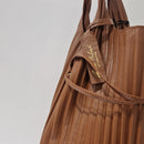 Anita Biliardi borsa plissè pelle marrone