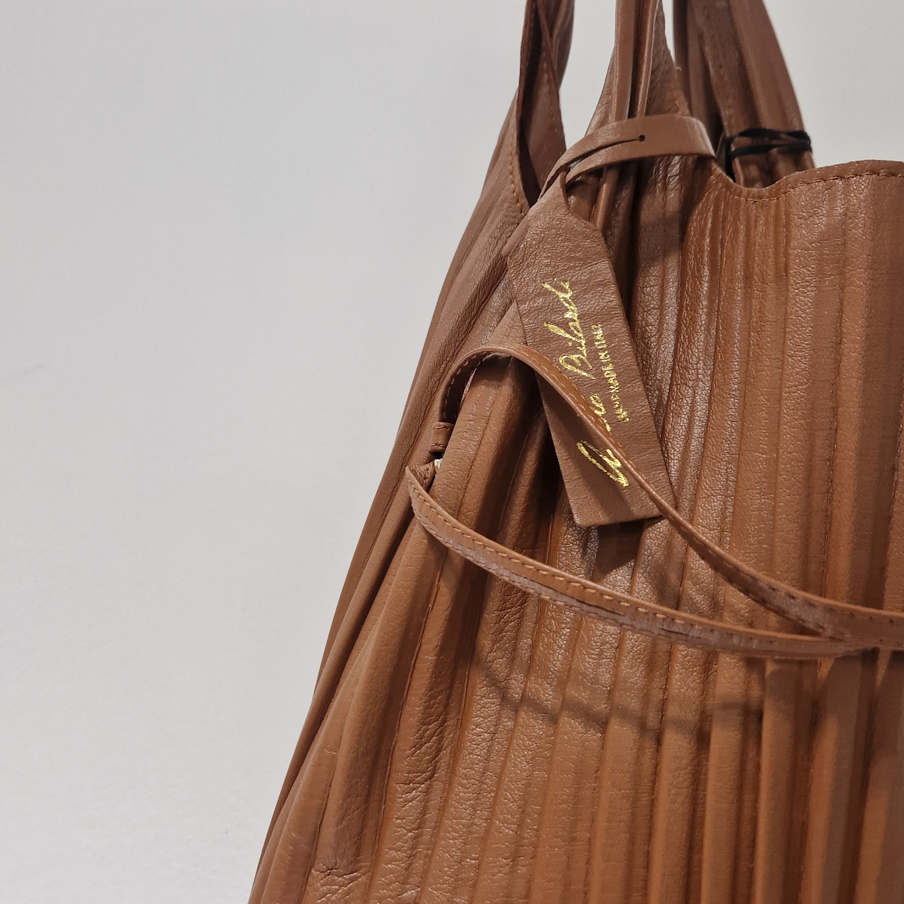 Anita Biliardi borsa plissè pelle marrone
