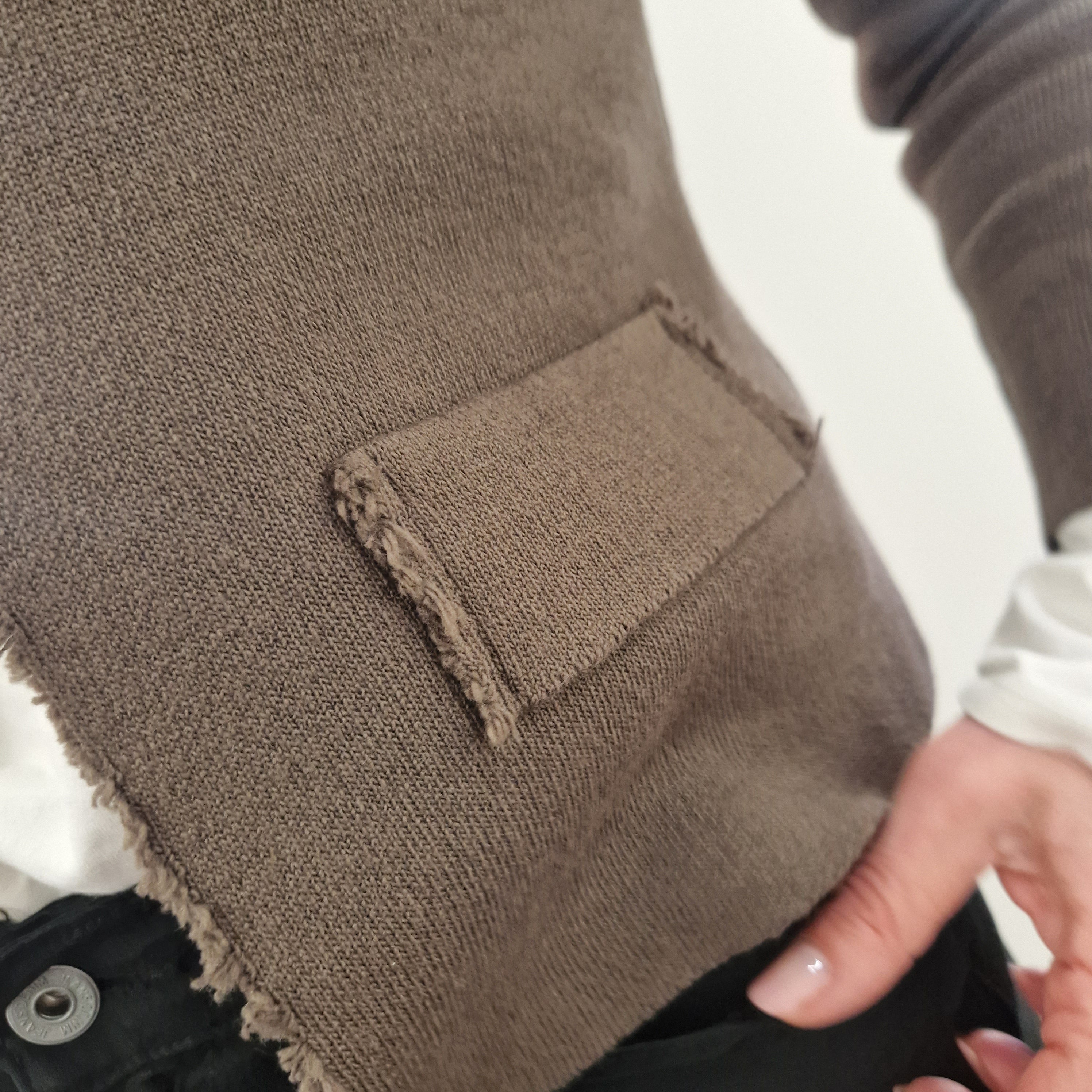 Cardigan giacca punto MILANO marrone