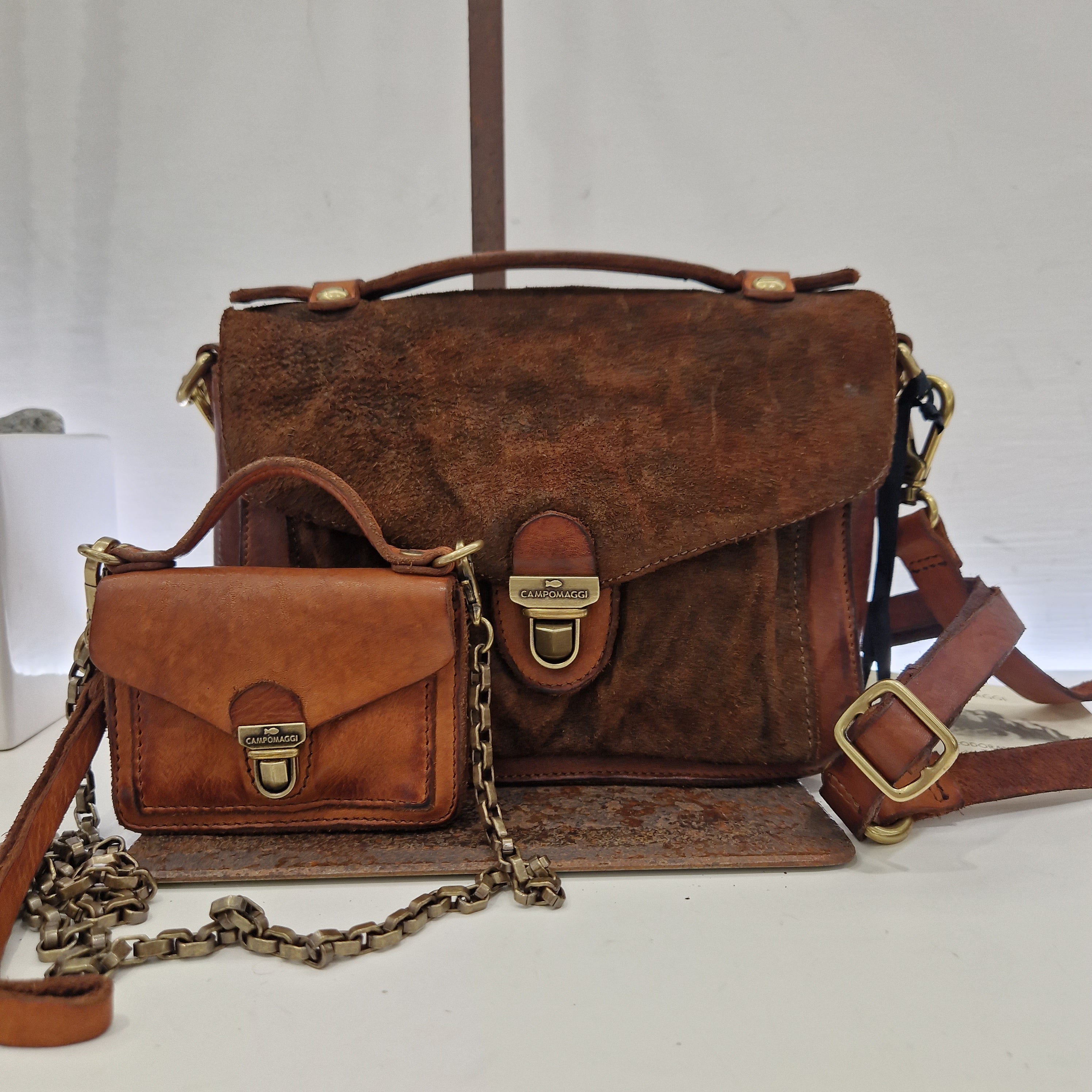 Campomaggi borsa AURORA  color cuoio + AURORA mini