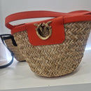 PINKO borsa LOVE SUMMER BASKET formato piccolo in rafia